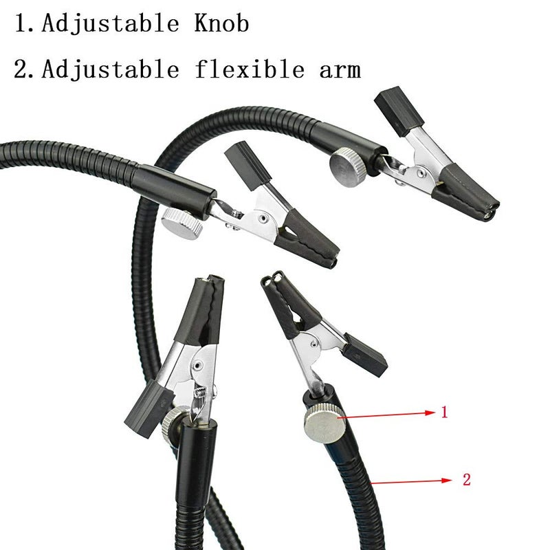 NOEVSBIG Helping Hands Soldering Third Hand Tools - 4 Arms with Adjustable Vise Table Desk Clamp Base for Electronics Repair Assembly Painting Jewelry DIY Arts Craft Hobby - Image 3